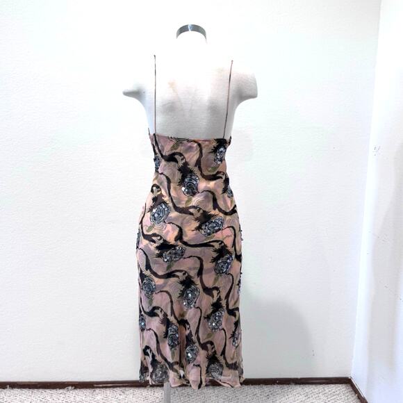 Catherine Malandrino Silk print dress with sequins size S - Picture 2 of 11